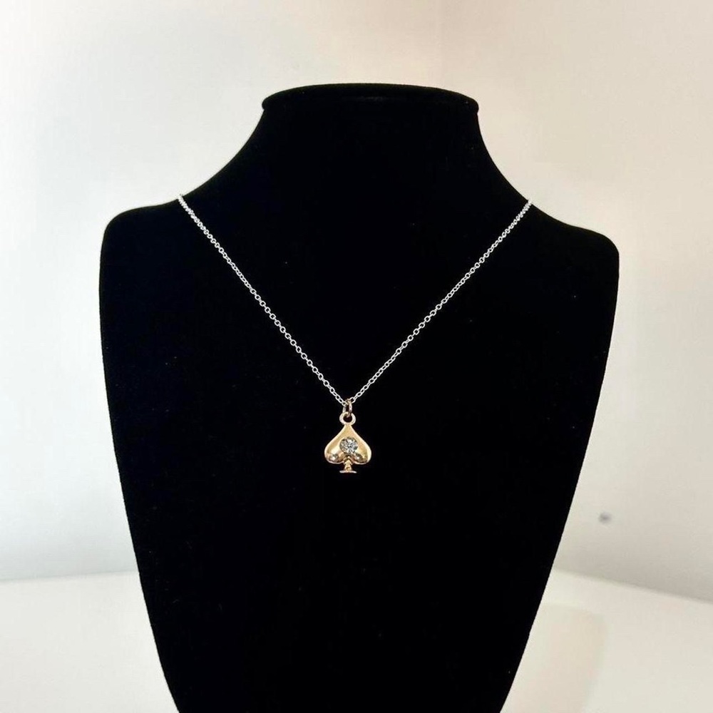 Mixed Metal Spades Necklace